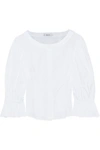 MILLY MILLY WOMAN NICKIE COTTON-POPLIN BLOUSE WHITE,3074457345620048372