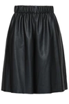 M MISSONI GATHERED FAUX LEATHER SHORTS,3074457345620066639