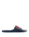 Kenzo Logo-embossed Slides In Blue
