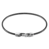 Anchor & Crew Shadow Grey Talbot Silver & Round Leather Bracelet In Leather