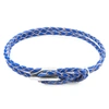 ANCHOR & CREW ROYAL BLUE PADSTOW SILVER & BRAIDED LEATHER BRACELET