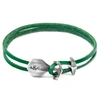 ANCHOR & CREW Fern Green Delta Anchor Silver & Flat Leather Bracelet