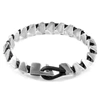 Anchor & Crew Raven Black Brixham Maxi Silver & Round Leather Bracelet In Leather