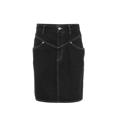 Isabel Marant Lorine High-rise Denim Skirt In Black