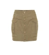 SAINT LAURENT COTTON GABARDINE MINISKIRT,P00356511