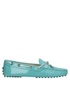 Tod's Woman Loafers Turquoise Size 8.5 Leather In Green