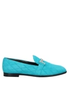 TOD'S TOD'S WOMAN LOAFERS TURQUOISE SIZE 7.5 SOFT LEATHER,11567936VR 15