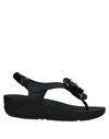 FITFLOP FITFLOP WOMAN THONG SANDAL BLACK SIZE 6 SOFT LEATHER,11575618RH 7