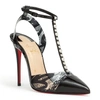 CHRISTIAN LOUBOUTIN NOSY SPIKES 100 NICOGRAF PATENT PUMPS,CL14128S
