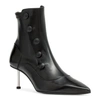 ALEXANDER MCQUEEN VICTORIAN BLACK LEATHER MEDIUM HEEL BOOT,AM14122S