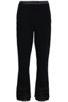 CINQ À SEPT FRINGE-TRIMMED CREPE BOOTCUT PANTS,3074457345619992975