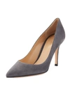 Gianvito Rossi Gianvito 85 Suede Point-toe High-heel Pumps In Dark Gray