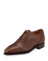 CORTHAY MEN'S CAP-TOE DRESS SHOES WITH BROGUE DETAILS,PROD144620043