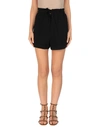 BOUTIQUE MOSCHINO BOUTIQUE MOSCHINO WOMAN SHORTS & BERMUDA SHORTS BLACK SIZE 4 TRIACETATE, POLYESTER,13235854WJ 3