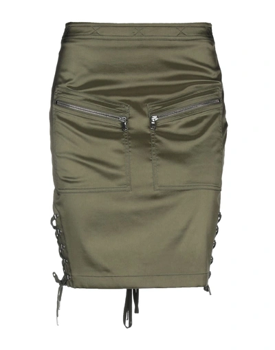 Moschino Knee Length Skirt In Military Green
