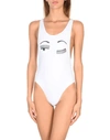 Chiara Ferragni Winking Eye Swimsuit In White