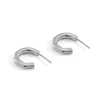 Anchor & Crew Gilbert Angled Circle Geometric Silver Earring Studs In Silver