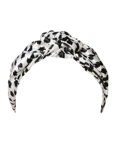 Slip Knot Leopard-print Silk Headband In Leopard Print