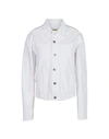 L Agence Janelle Slim Cropped Jean Jacket With Raw Hem In White
