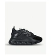 VERSACE CHAIN REACTION LEATHER AND MESH TRAINERS