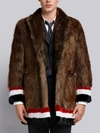 THOM BROWNE THOM BROWNE PAINTED BEAVER FUR SACK OVERCOAT,MOC010X0390112559456