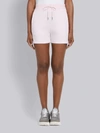 Thom Browne Tricolour Stripe Cotton Shorts In Pink