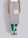 Thom Browne Light Grey Classic Loopback Jersey Engineered 4-bar Stripe Drawstring Sack Skirt In Grey