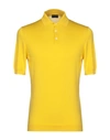 Drumohr Classic Knit Polo Shirt With Pointed Collar In Yellow