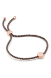 Monica Vinader Linear Solo Diamond Friendship Bracelet In Rose Gold/ Mink