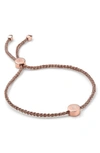 Monica Vinader Rose Gold Plated Vermeil Silver Linear Solo Diamond Cord Friendship Bracelet In Rose Gold/ Metallica