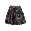 SAINT LAURENT Black star-print silk skirt