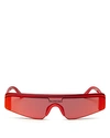 BALENCIAGA Women's Rectangular Shield Sunglasses, 99mm,BB0003S004