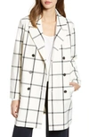 CUPCAKES AND CASHMERE OVERSIZE CHECK TOPPER COAT,CI400214
