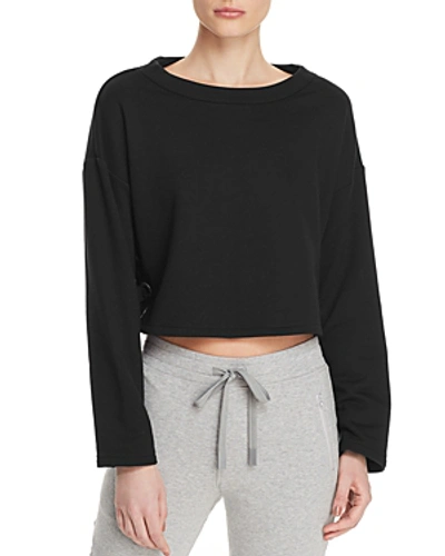 Alo Yoga Suspension Lace-up Cropped Pullover Jumper In Black