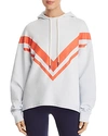 Tory Sport French Terry Chevron Hoodie In Blue Silk