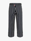 THOM BROWNE THOM BROWNE CHENILLE BANKER STRIPE COTTON BLEND STRAIGHT LEG TROUSER,FTC223A0414312856596