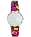 KATE SPADE KATE SPADE NEW YORK WOMEN'S METRO MULTICOLORED FLORAL LEATHER STRAP WATCH 34MM