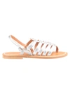 Kjacques Silver-colored Slave Sandals In Lame Argent