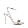 Casadei Silver Leather Blade Sandals