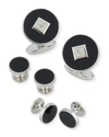 DUNHILL ONYX-INSET CUFFLINKS & STUD SET,PROD218350420