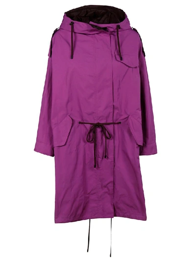 Isabel Marant Tie Waist Parka In Purple