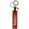 BURBERRY BURBERRY RED AND BLACK LOGO KEYCHAIN