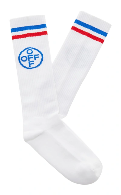 Off-white Logo-printed Jersey Socks In White