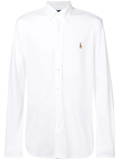 Ralph Lauren Logo-embroidered Button-down Shirt In White
