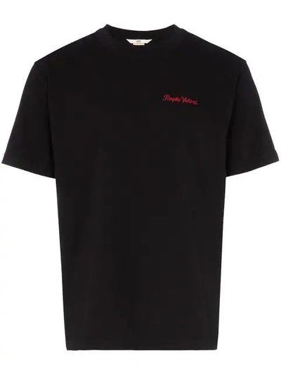 Eytys Smith Purple Velvet Cotton T-shirt In Black