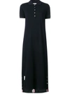 Thom Browne Center-back Stripe Piqué Polo Dress In Blue