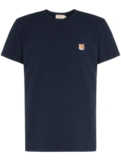 Maison Kitsuné T-shirt With Pocket And Baby Fox Patch In Ink Blue
