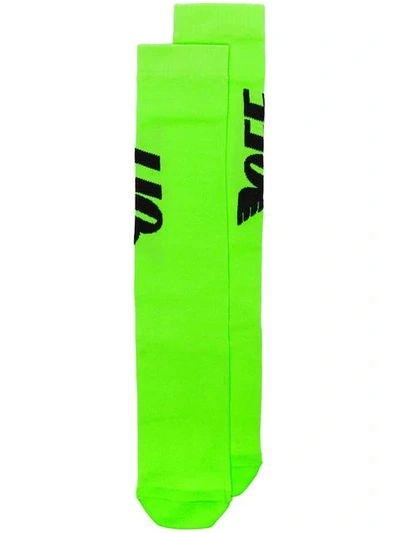 Off-white 绿色 Wings 高筒袜 In Green