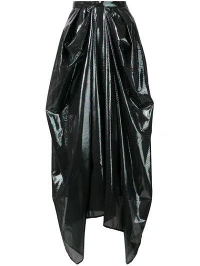 Christopher Kane Iridescent Oil Skirt In Black