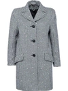 MIU MIU EMBELLISHED HOUNDSTOOTH COAT